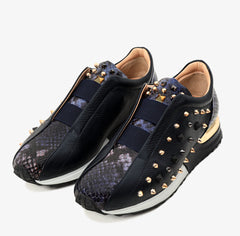 The Infanta Navy Spike Leather Sneaker Limited Edition Universal Fit