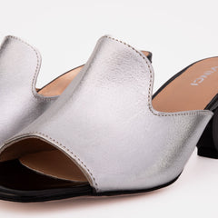 The Tory Silver Leather Sandal Universal Fit
