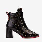The Infanta Black Leather Block Heel Boot All New