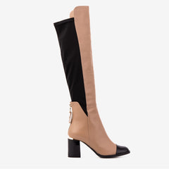 The Verona Cream Leather Knee High Boot Fine Craftsmanship