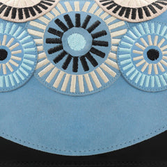 The Parama Blue Suede Leather Handbag On Sale