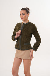 The Nyvessa Reversible Leather Jacket – Olive Green Fine Craftsmanship
