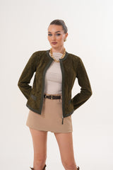 The Nyvessa Reversible Leather Jacket – Olive Green Fine Craftsmanship