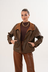 The Ravessa Reversible Brown Suede Leather Jacket All New