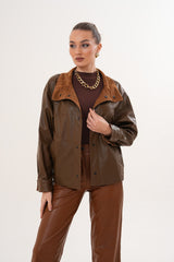 The Ravessa Reversible Brown Suede Leather Jacket All New