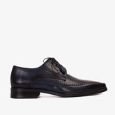 The Moon Navy Blue Leather Derby Shoe For Sale