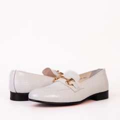The Monaco White Leather Shoe Bit Loafer All New