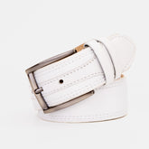 The Lexington White Leather Belt For Sale