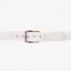 The Lexington White Leather Belt For Sale