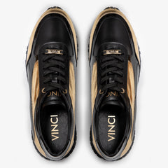 The Arda Black Gold Leather Sneaker Universal Fit