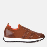 The Aslan Tan Knitted Leather Sneaker Exclusive Style