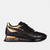 The Rialto Black Gold Leather Sneaker On Sale