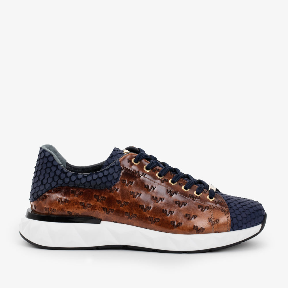 The Caesars Navy Tan Leather Sneaker All New