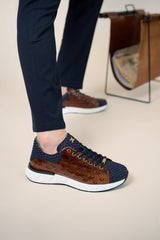 The Caesars Navy Tan Leather Sneaker All New