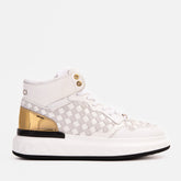 The Eugene White Gold Woven Leather High-Top Sneaker All New