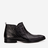 The Randor Black Crocodile Leather Side-Zip Dress Ankle Boot Fine Craftsmanship