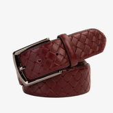 The Turan Burgundy Woven Leather Belt Exclusive Style