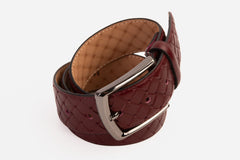 The Turan Burgundy Woven Leather Belt Exclusive Style