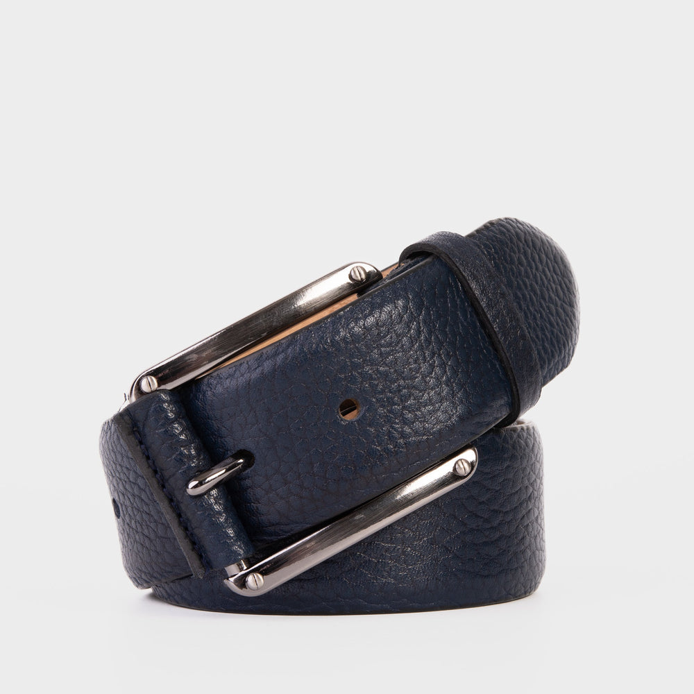 The Draco Navy Calfskin Belt For Sale