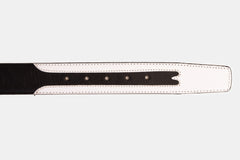 The Neiva Black\/White Leather Belt Universal Fit