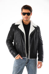 The Cortina Black Shearling Leather Jacket Fine Craftsmanship