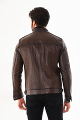 The Rossi Dark Brown Leather Jacket Exclusive Style
