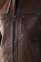 The Rossi Dark Brown Leather Jacket Exclusive Style