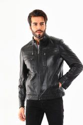 The Rossi Black Leather Jacket On Sale