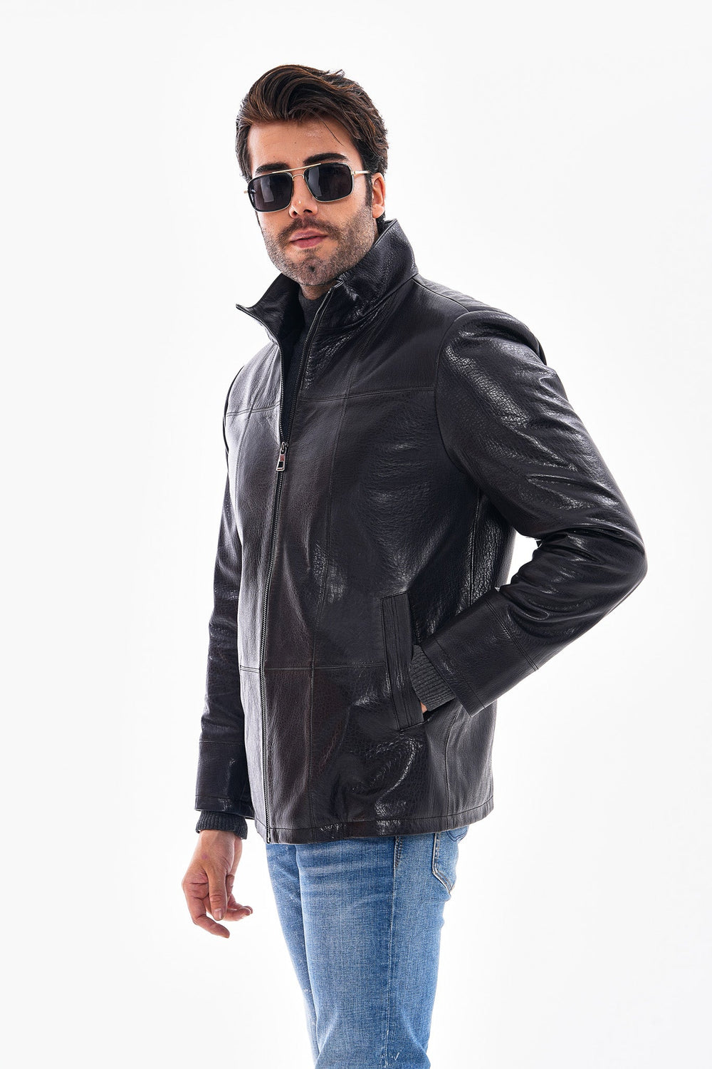 The Nero Black Leather Jacket For Sale