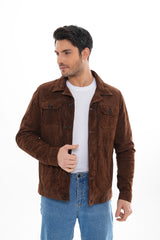 The Azzuro Suede Brown Leather Jacket Fine Craftsmanship