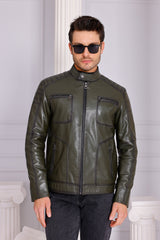 The Argento Green Leather Jacket Universal Fit