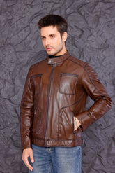 The Argento Brown Leather Jacket Fine Craftsmanship