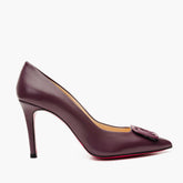 The Maneadero Dark Purple Leather Pump Fuchsia Sole Shoe Exclusive Style