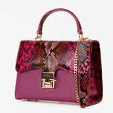 The Burano Fuchsia Leather Handbag For Sale