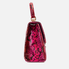 The Burano Fuchsia Leather Handbag For Sale
