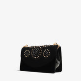 The Infanta Black Spike Leather Handbag For Sale