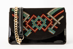 The Palma Black Glitter Leather Handbag Fine Craftsmanship
