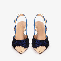 The Bali Sax Blue Leather Slingback Sandal All New