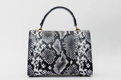 The Venezia Black White Leather Handbag All New