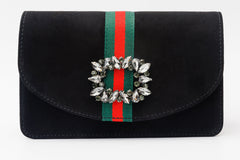 The Afega Black Suede Leather Handbag Fine Craftsmanship