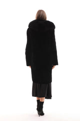 The Noctura Reversible Hooded Shearling Leather Jacket For Sale