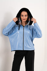 The Velora Sky Blue Reversible Lambskin Leather Jacket Exclusive Style