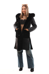 The VESARA Reversible Shearling Leather Coat – Jet Black All New