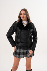 The Elvora Black Leather Jacket Universal Fit