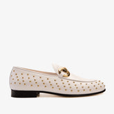 The Jupiter Shoe White Spike Leather Bit Dress Loafer Limited Edition Shoe All New