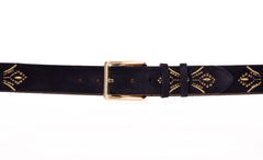 The Lazio Navy Blue Suede Leather Belt Exclusive Style