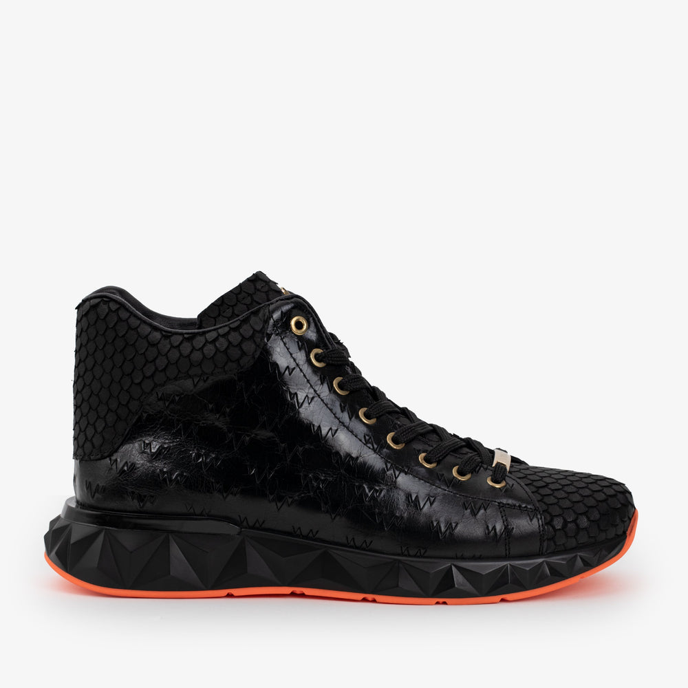 The Caesars Black Leather High-Top Sneaker For Sale