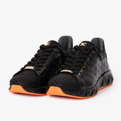 The Caesars Black Leather Sneaker For Sale