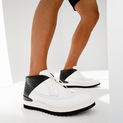 The Kagan White Wingtip Chukka Sneaker Boot All New
