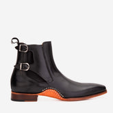 The Royal Hand Craft Black Leather Double-Buckle Chelsea Boot Universal Fit